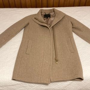 Women’s J Crew wool coat, tan, size 2.